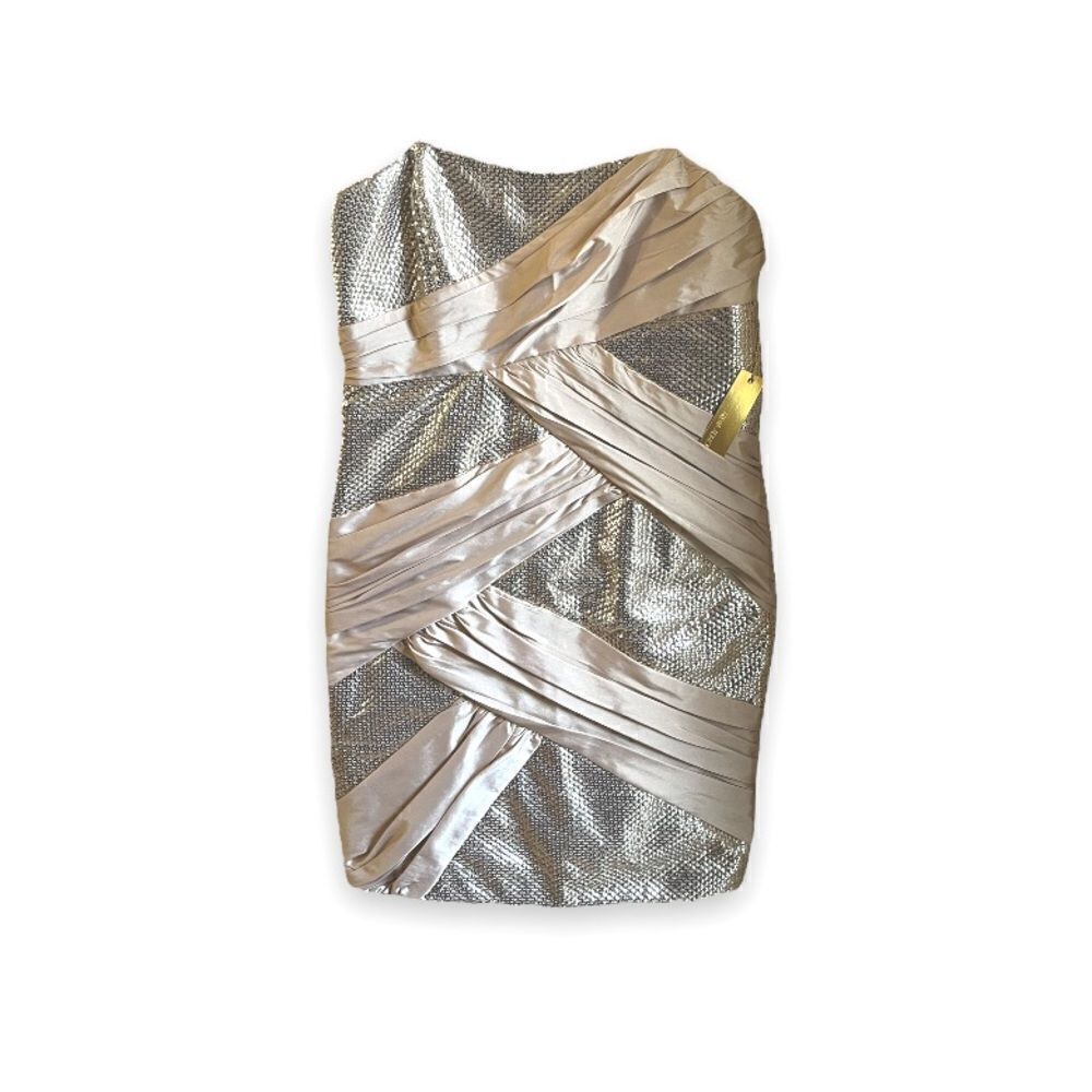 NWT! ALEXIA ADMOR | Strapless Sequin/Satin Mini Dress (M) - Picture 2 of 8